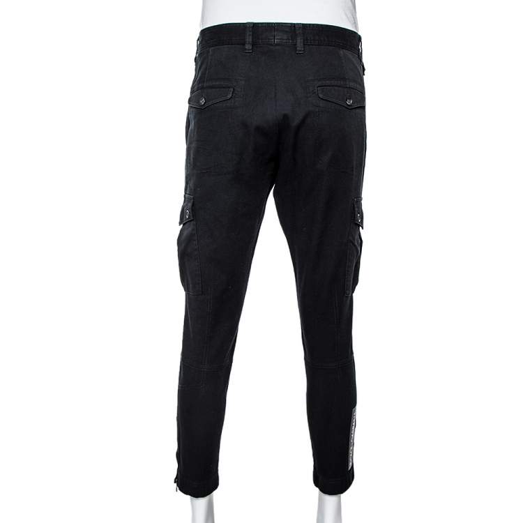مملوكة مسبقًا Dolce & Gabbana Black Cotton Cropped Cargo Pants XL