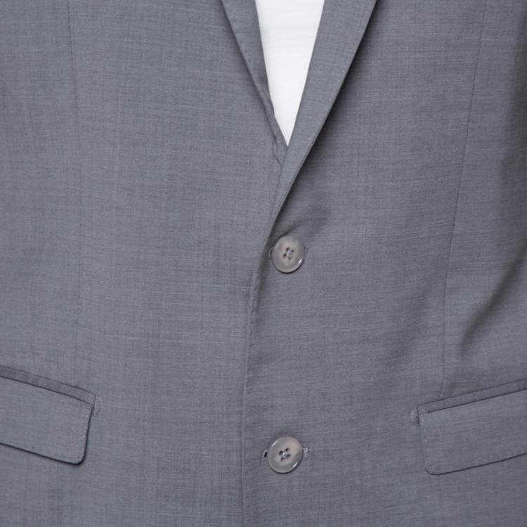 Pre Owned Dolce & Gabbana Gold Grey Wool Two Buttoned Jacket L