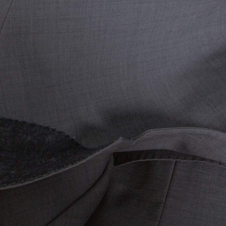 Pre Owned Dolce & Gabbana Gold Grey Wool Two Buttoned Jacket L