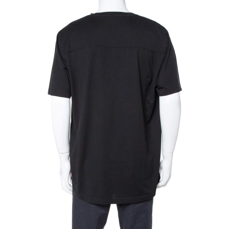 مملوكة مسبقًا Dolce & Gabbana Black Cotton Jersey Queen Bee Embellished T-Shirt 3XL