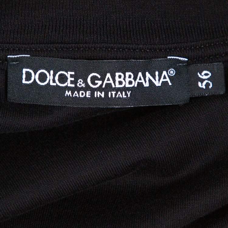 مملوكة مسبقًا Dolce & Gabbana Black Cotton Jersey Queen Bee Embellished T-Shirt 3XL