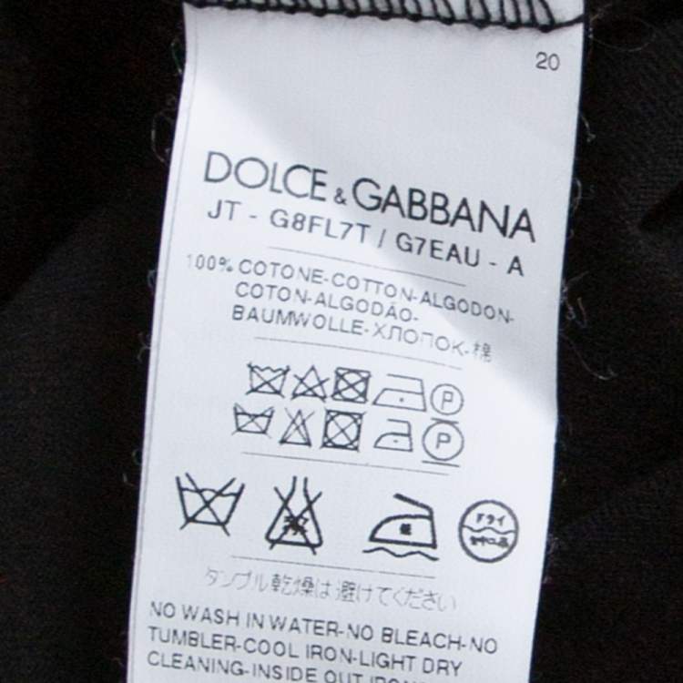 مملوكة مسبقًا Dolce & Gabbana Black Cotton Jersey Queen Bee Embellished T-Shirt 3XL