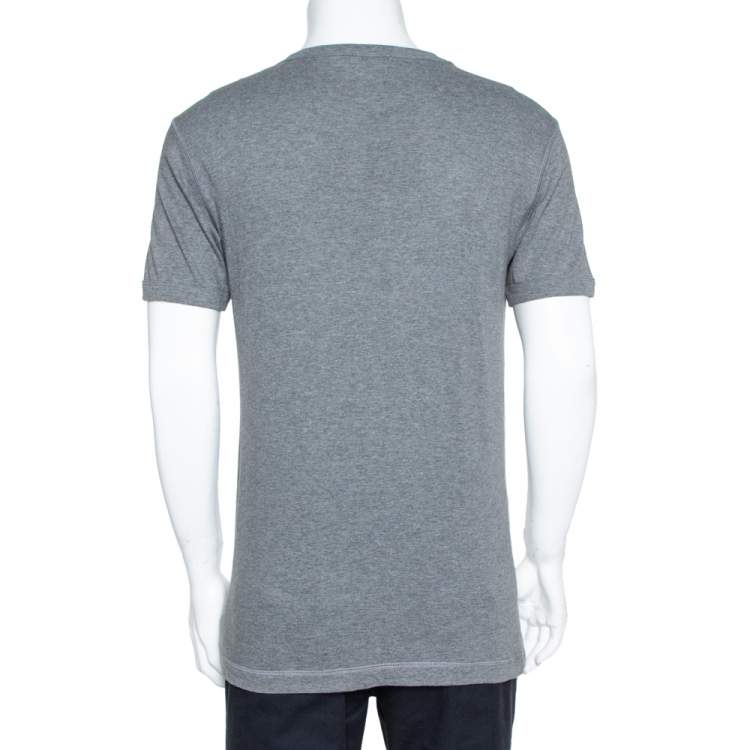 Pre Owned Dolce & Gabbana Grey Melange Diabolik Print T-Shirt S