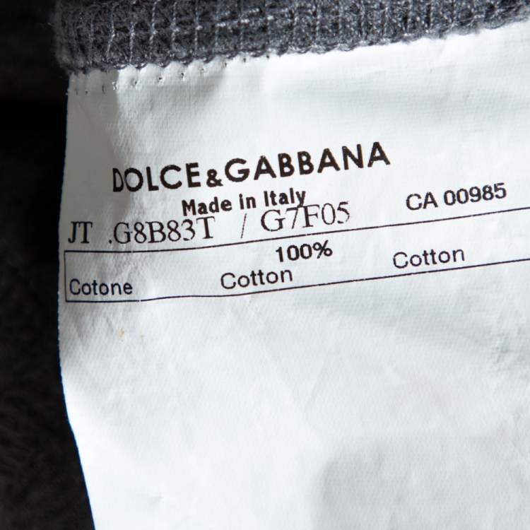 Pre Owned Dolce & Gabbana Grey Melange Diabolik Print T-Shirt S