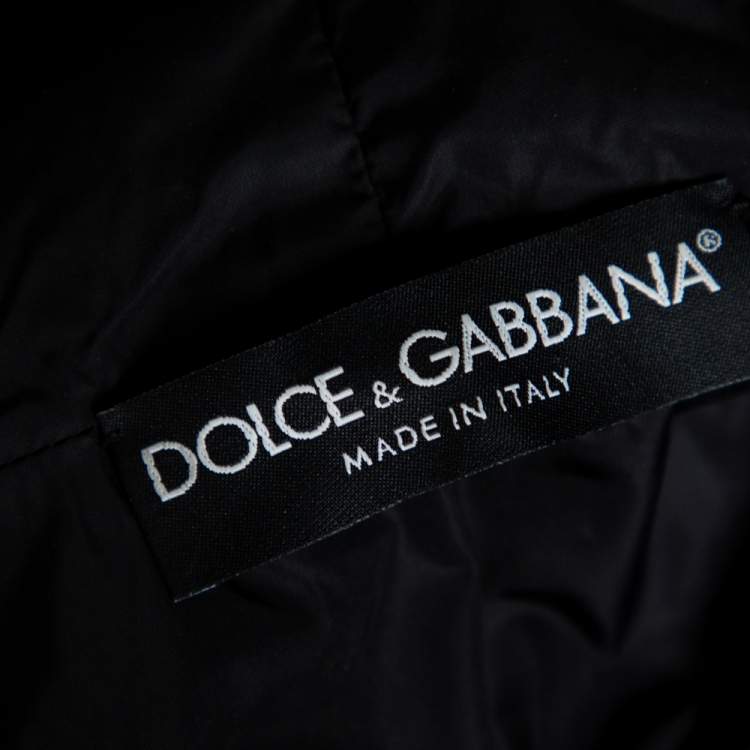 Pre Owned Dolce & Gabbana Black Owl patch Hoodie Bomber jacket M