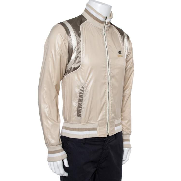 Pre Owned Dolce & Gabbana Cream Bomber Jacket XS