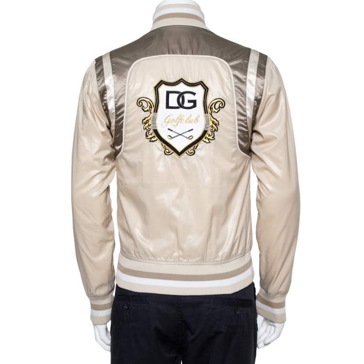 Pre Owned Dolce & Gabbana Cream Bomber Jacket XS