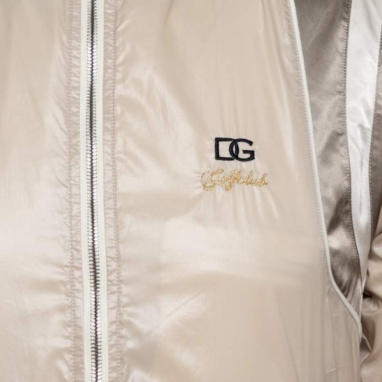 Pre Owned Dolce & Gabbana Cream Bomber Jacket XS