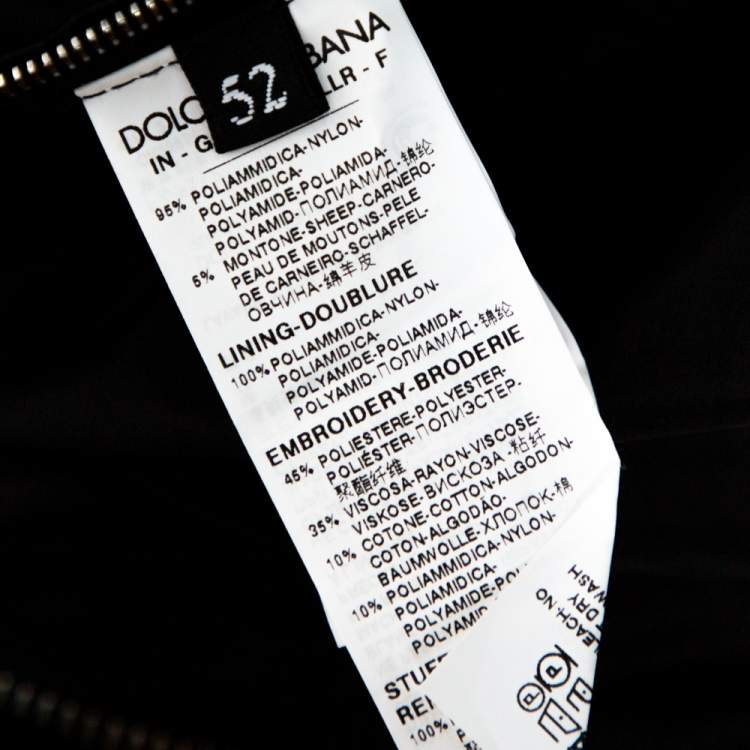 مملوكة مسبقًا Dolce & Gabbana Black Synthetic Hooded Bomber Jacket XL