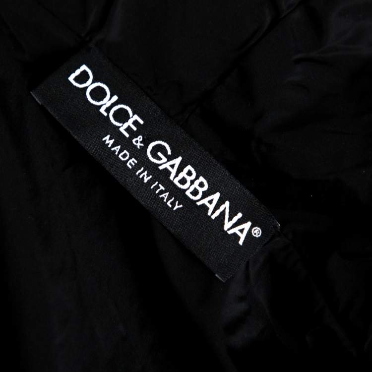 مملوكة مسبقًا Dolce & Gabbana Black Synthetic Hooded Bomber Jacket XL