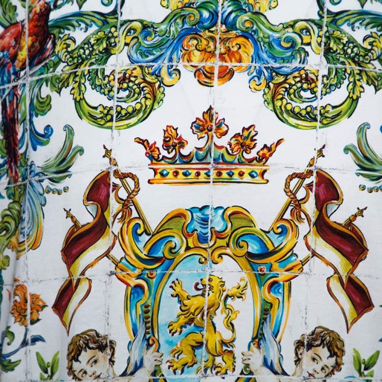 Pre Owned Dolce & Gabbana White Cotton Sicilian Print T-Shirt 3XL