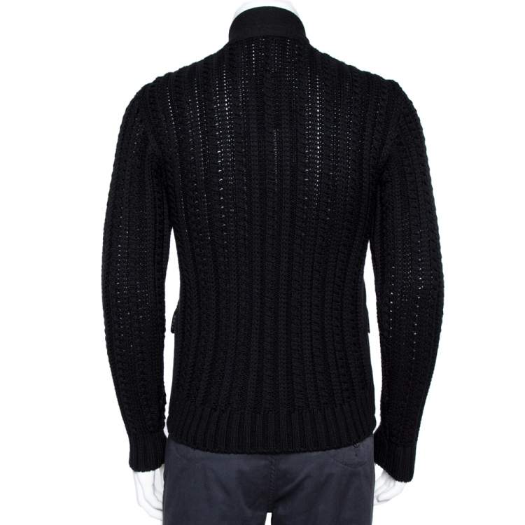 Pre Owned Dolce & Gabbana Black Double Breasted Wool Coat M