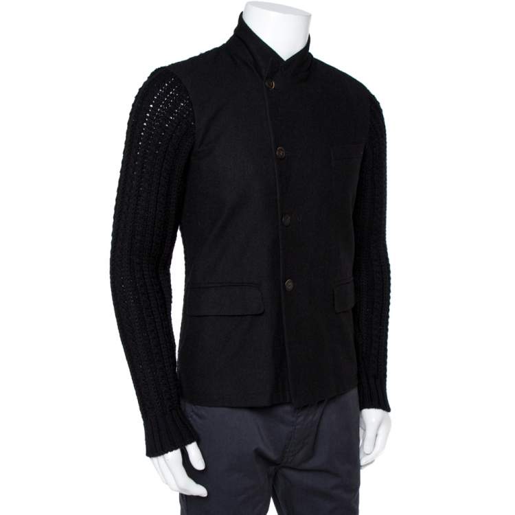Pre Owned Dolce & Gabbana Black Double Breasted Wool Coat M
