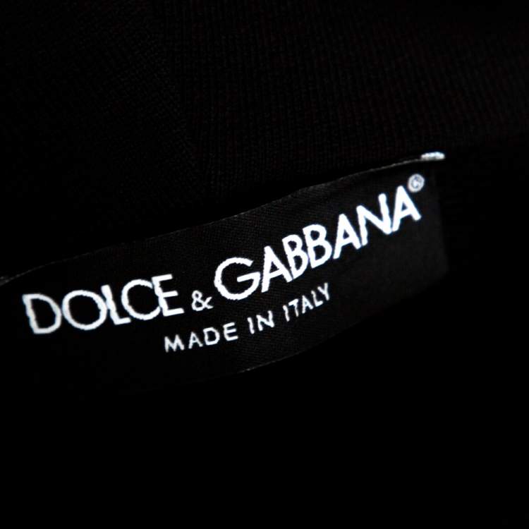 Pre Owned Dolce & Gabbana Black DG Family Patchwork Hooded Sweatshirt L