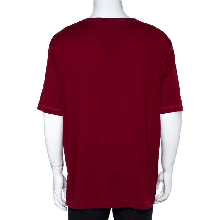Pre Owned Dolce & Gabbana Red Cotton T-Shirt 4XL