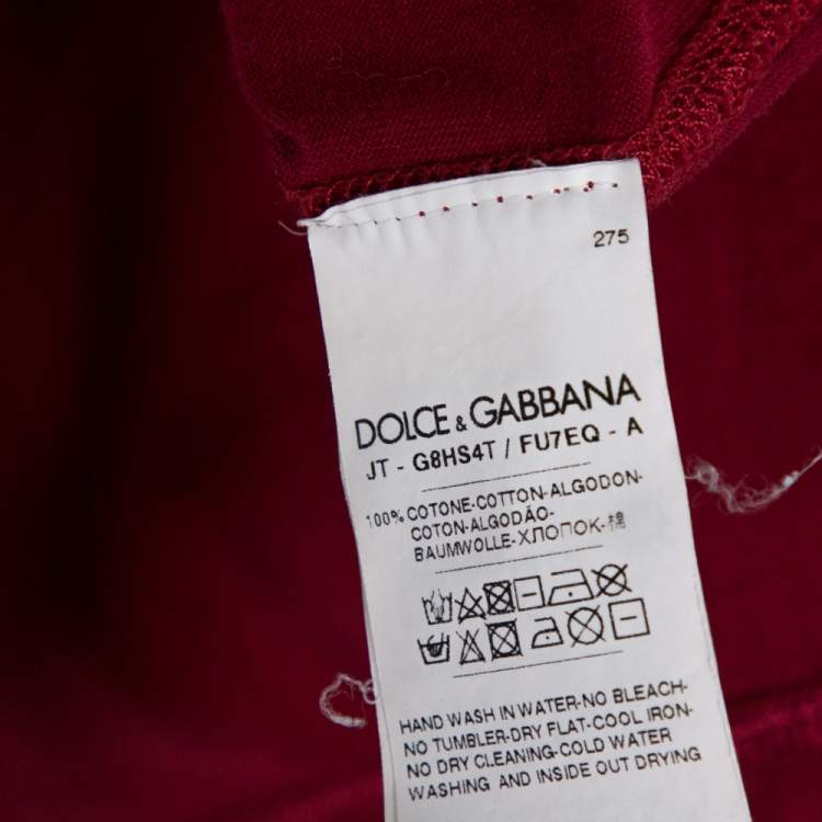 Pre Owned Dolce & Gabbana Red Cotton T-Shirt 4XL