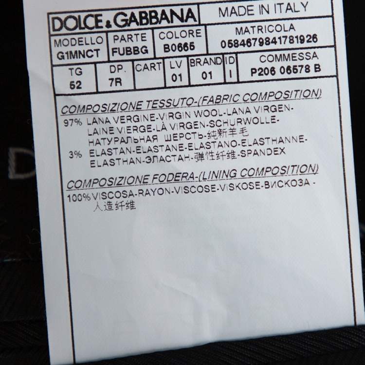 Pre Owned Dolce & Gabbana Navy Blue Wool Martini Tailored Jacket XL