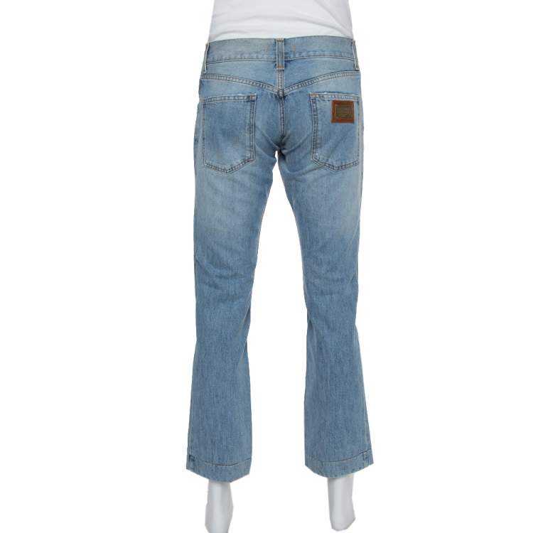 Pre Owned Dolce & Gabbana Blue Medium Wash Denim Straight Leg Jeans M