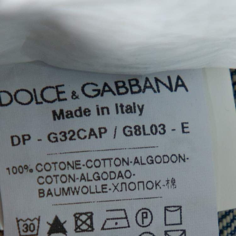 Pre Owned Dolce & Gabbana Blue Distressed Denim Straight Leg Jeans M