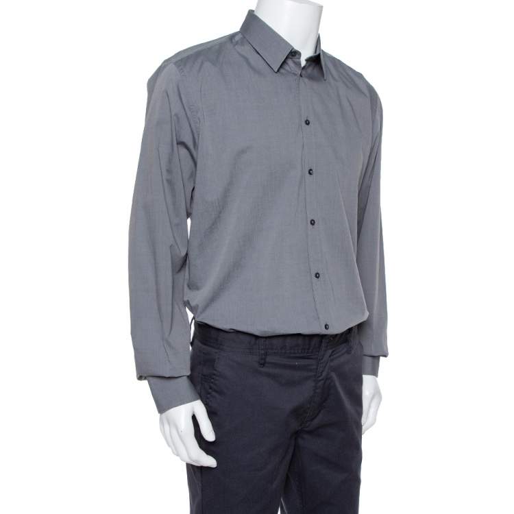 Dolce & Gabbana Grey Cotton Long Sleeve Martini Shirt 3XL Dolce & Gabbana |  TLC