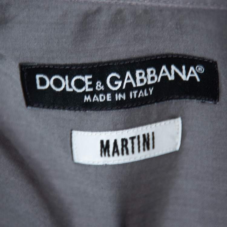 Pre Owned Dolce & Gabbana Grey Cotton Long Sleeve Martini Shirt 3XL