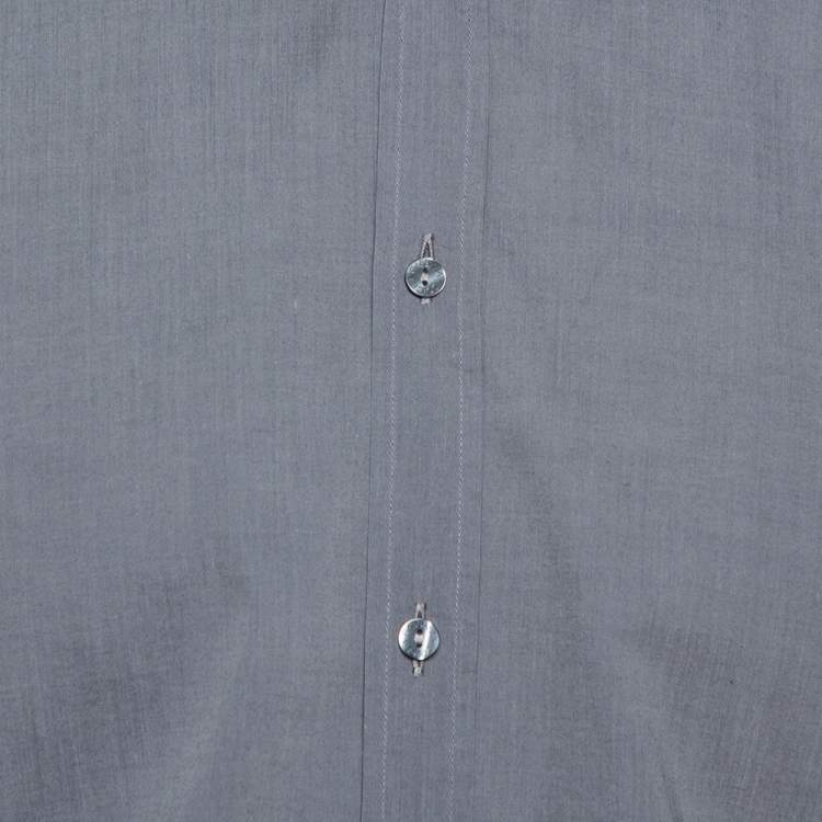 Pre Owned Dolce & Gabbana Grey Cotton Long Sleeve Martini Shirt 3XL