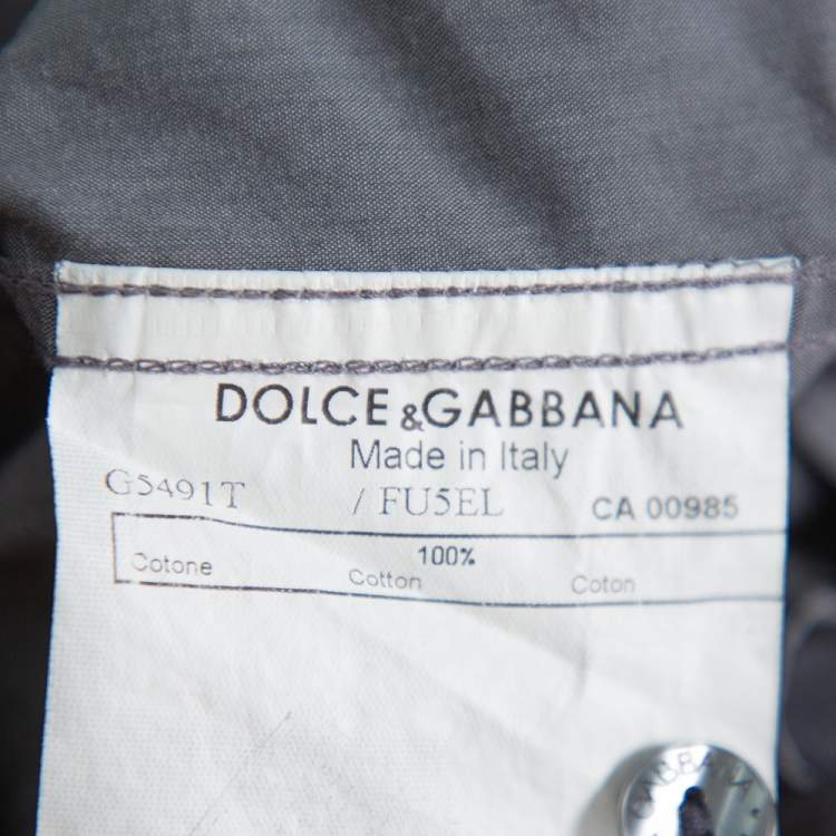 Pre Owned Dolce & Gabbana Grey Cotton Long Sleeve Martini Shirt 3XL
