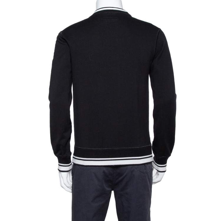 Pre Owned Dolce & Gabbana Black Logo Printed Cotton Sweatshirt S