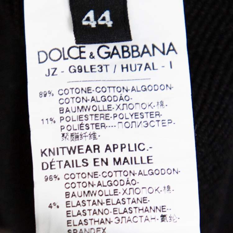 Pre Owned Dolce & Gabbana Black Logo Printed Cotton Sweatshirt S