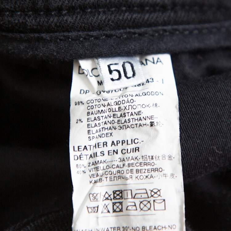 Pre Owned Dolce & Gabbana Capri Black Denim Stretch Jeans L