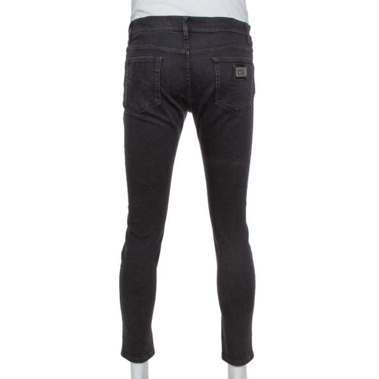 Pre Owned Dolce & Gabbana Capri Black Denim Stretch Jeans L