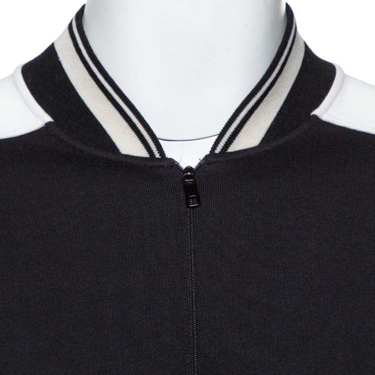 Pre Owned Dolce & Gabbana Monochrome Cotton Drop Shoulder Paneled Jumper 3XL