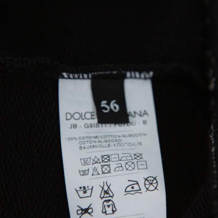 Pre Owned Dolce & Gabbana Monochrome Cotton Drop Shoulder Paneled Jumper 3XL