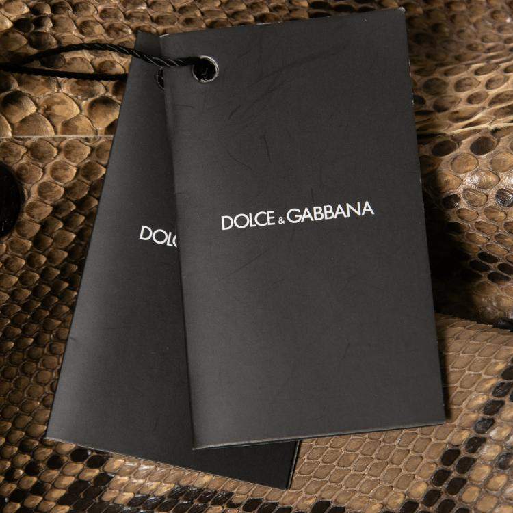 Pre Owned Dolce & Gabbana Brown Leather Button Front Jacket XL