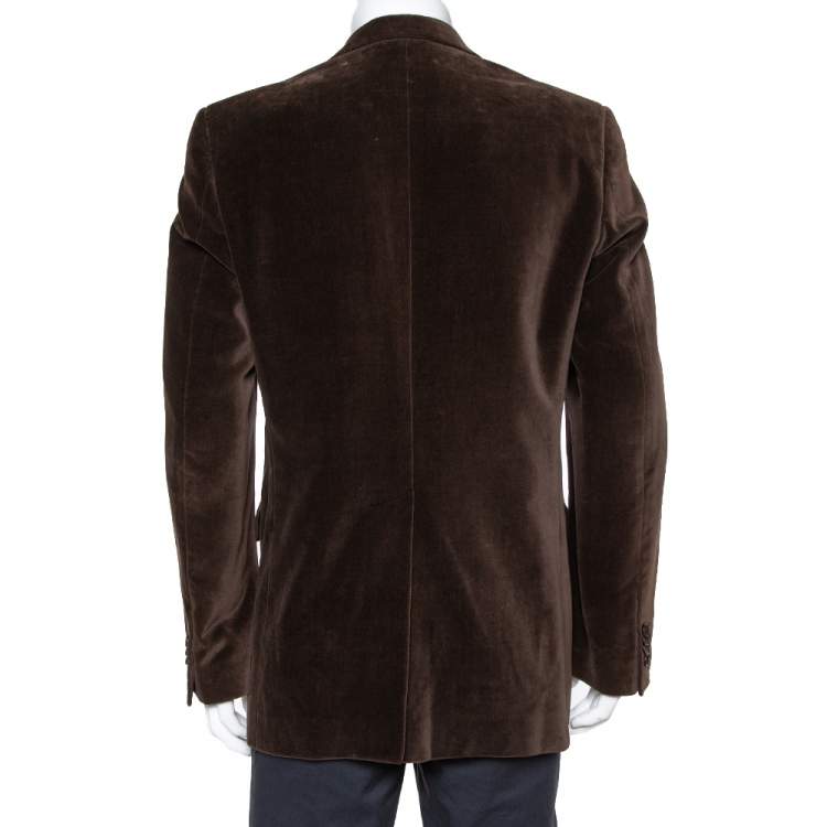 Pre Owned Dolce & Gabbana Brown Velvet Blazer XL