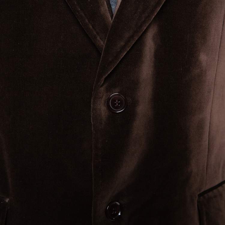 Pre Owned Dolce & Gabbana Brown Velvet Blazer XL