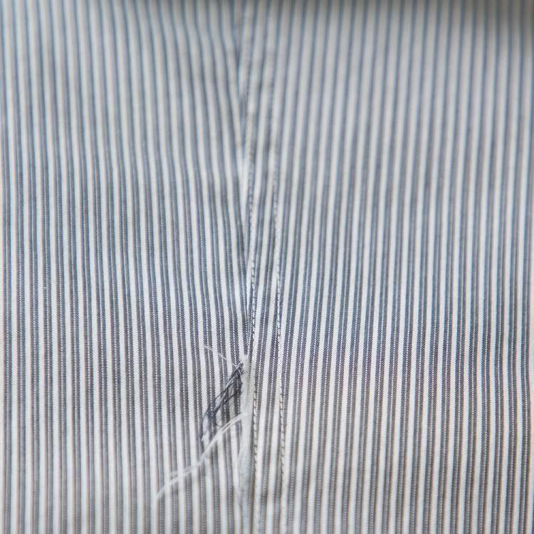 Pre Owned Dolce & Gabbana Grey Striped Cotton Button Front Sicilia Shirt XL