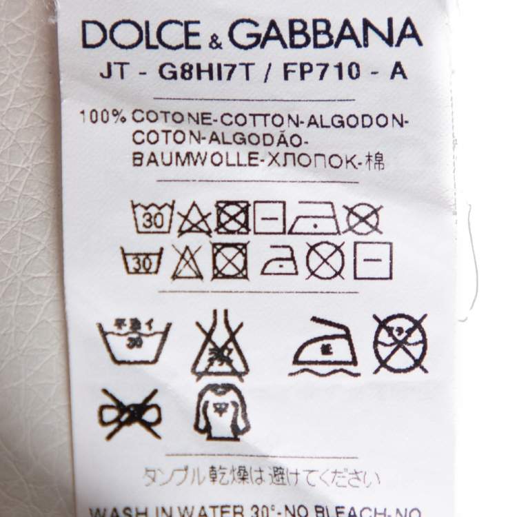 Pre Owned Dolce & Gabbana Blue Majolica Printed Cotton Crewneck T-Shirt L