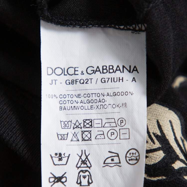 Pre Owned Dolce & Gabbana Black Velour Long Sleeve T-Shirt XS