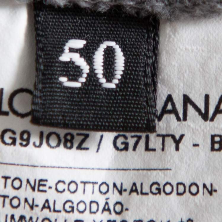 Pre Owned Dolce & Gabbana Grey Cotton Devil Designers Patch Detail Crewneck Sweatshirt L