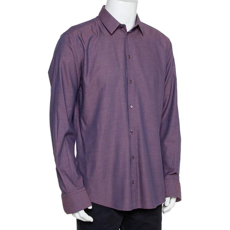 Pre Owned Dolce & Gabbana Bicolor Cotton Button Front Martini Shirt 3XL