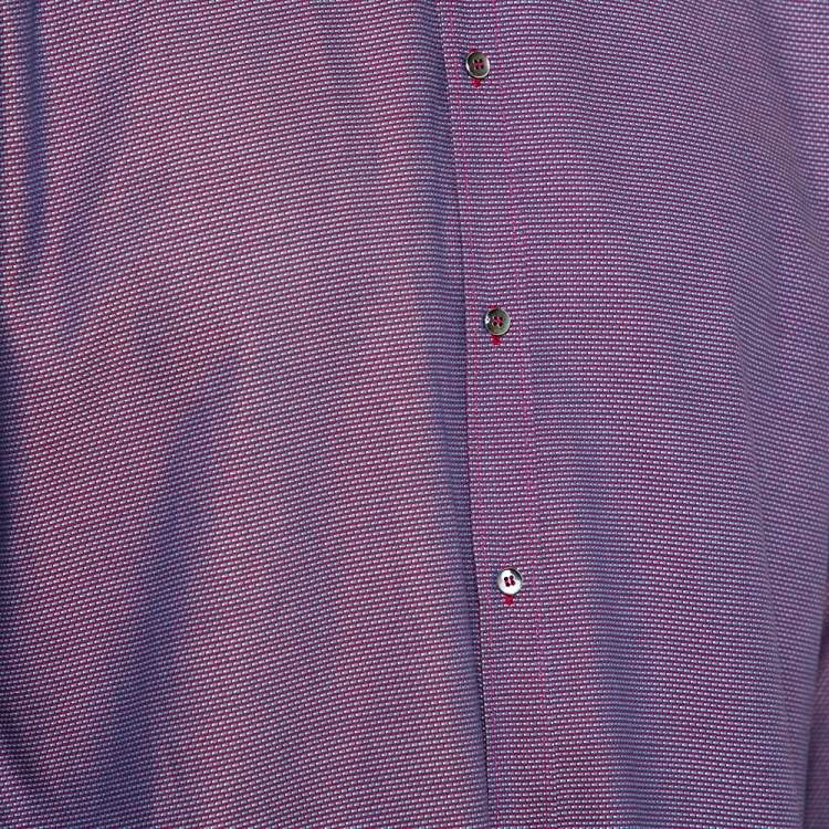 Pre Owned Dolce & Gabbana Bicolor Cotton Button Front Martini Shirt 3XL