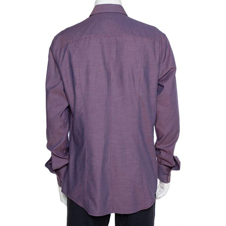 Pre Owned Dolce & Gabbana Bicolor Cotton Button Front Martini Shirt 3XL