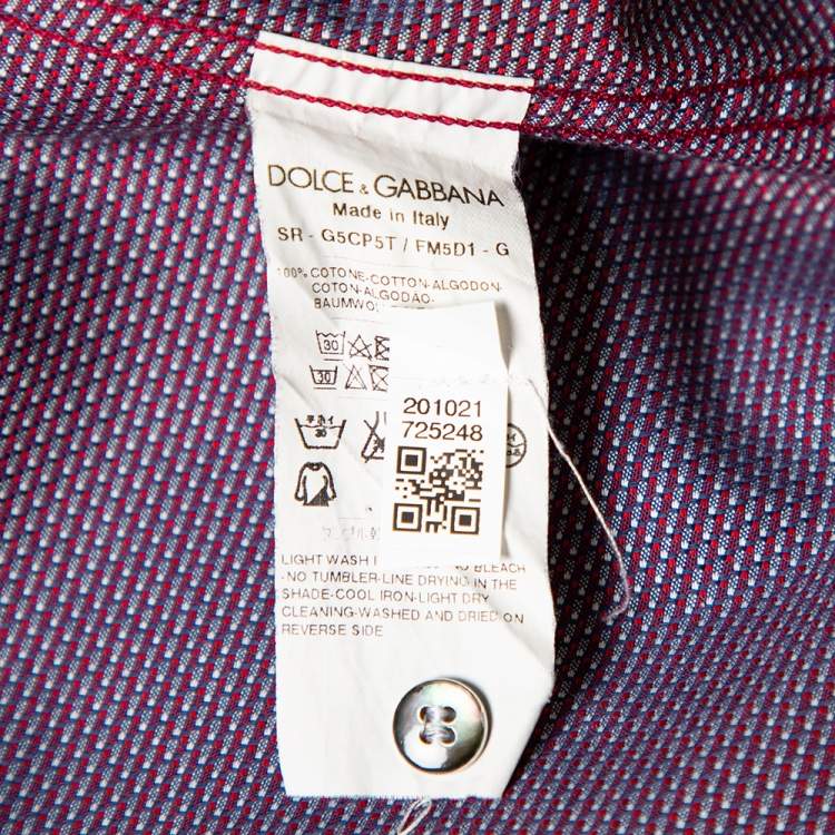 Pre Owned Dolce & Gabbana Bicolor Cotton Button Front Martini Shirt 3XL