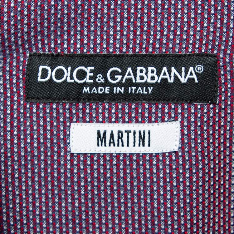 Pre Owned Dolce & Gabbana Bicolor Cotton Button Front Martini Shirt 3XL