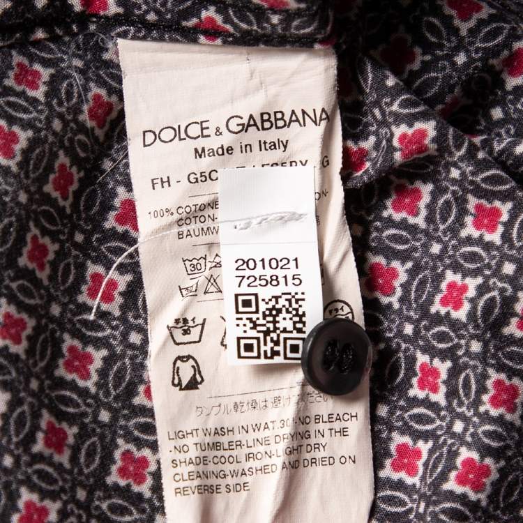Pre Owned Dolce & Gabbana Gold Multicolor Geometric Printed Button Front Shirt 3XL