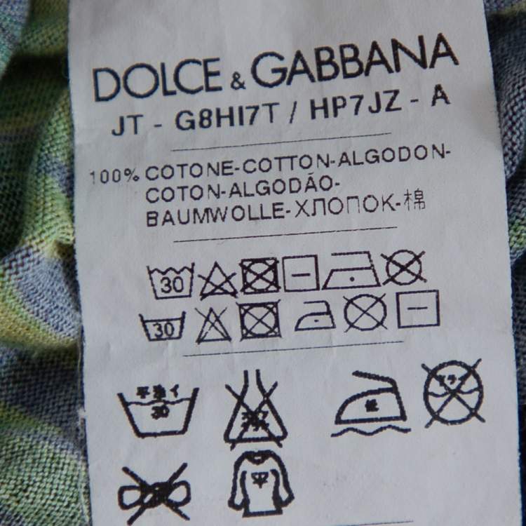 Pre Owned Dolce & Gabbana Navy Blue Jungle Printed Crewneck T-Shirt S