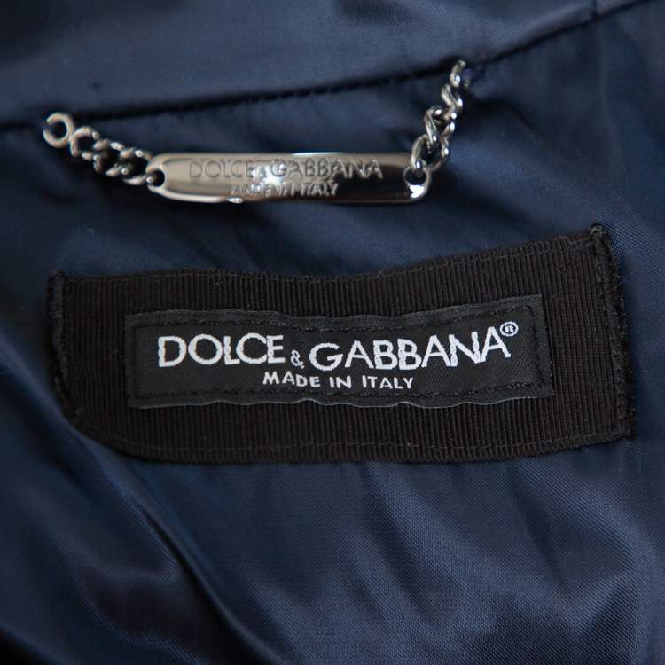 Pre Owned Dolce & Gabbana Dark Green Synthetic Cargo Pocket Detail Hooded Jacket M