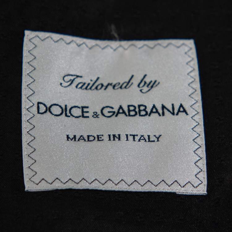 Pre Owned Dolce & Gabbana Black Abstract Printed Wool Button Front Tailored Blazer L