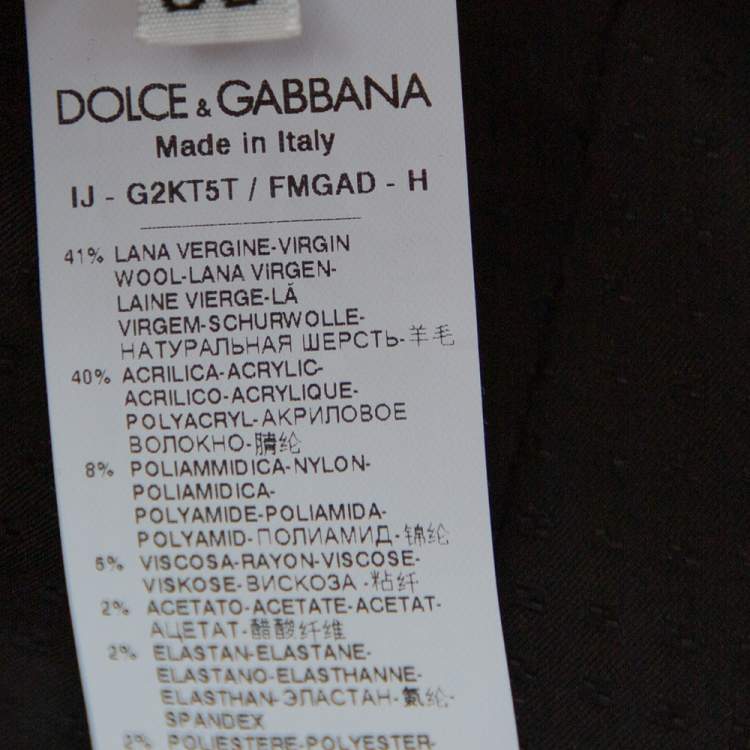 Pre Owned Dolce & Gabbana Black Abstract Printed Wool Button Front Tailored Blazer L